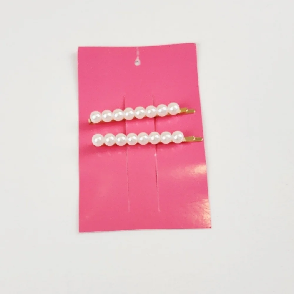 Isaac Mizrahi Gold and Faux Pearl Hair Clips Hair Accessories